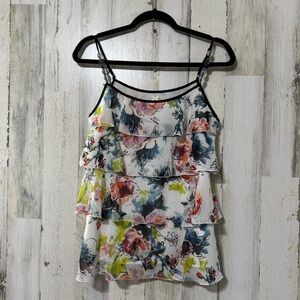Lapis Multicolor Floral Layered Tank Top